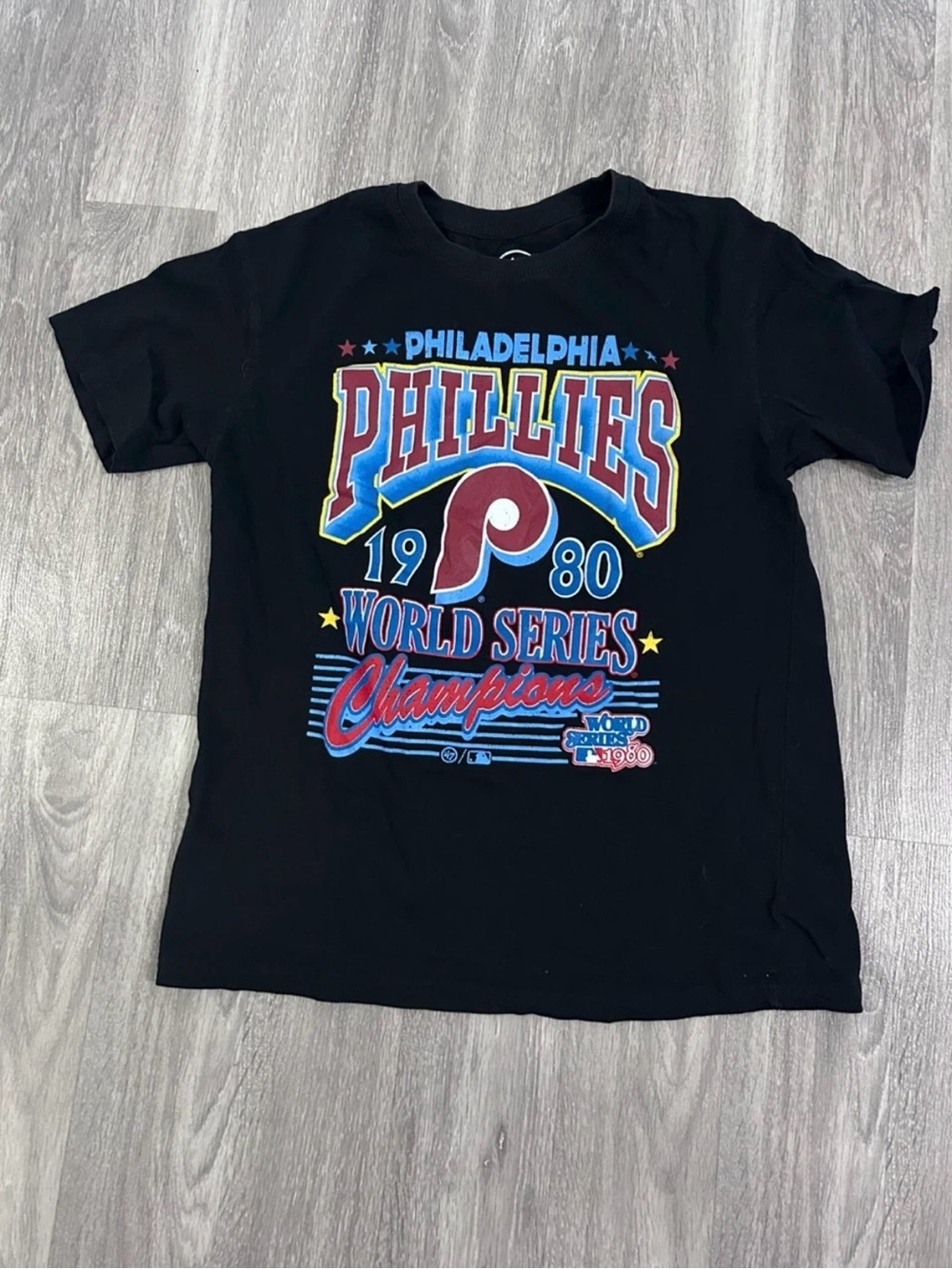 47 Kids Black Phillies 1980 World Series Champions Tee
